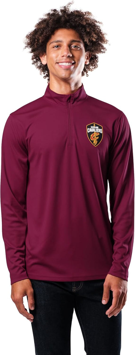 NBA Men'S Quarter Zip Long Sleeve Pullover T-Shirt