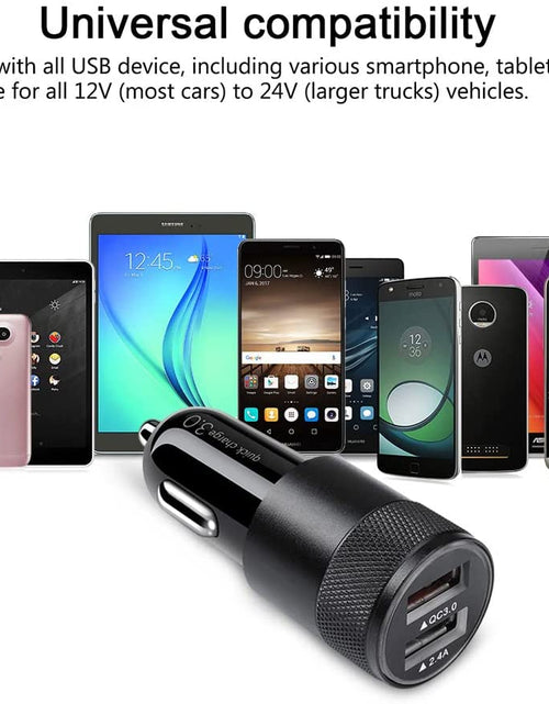 Load image into Gallery viewer, Fast Car Charger, Quick Charging 5.4A/30W Phone USB Adapter Rapid Plug 2 Port Cigarette Lighter Auto Charger Flush Compatible Samsung, Tablet, Iphone, Ipad, LG, Automobile
