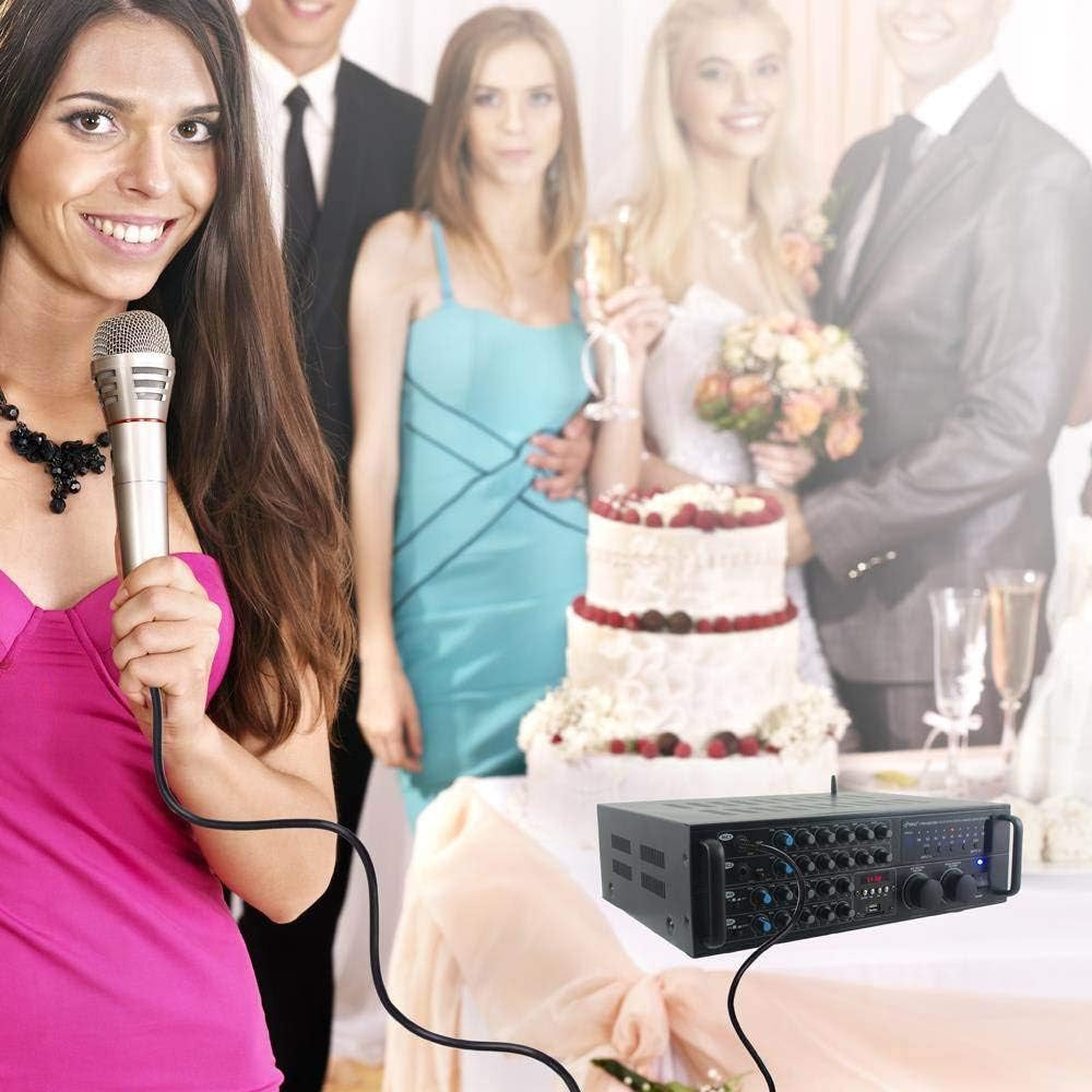 Dual Channel Bluetooth Mixing Amplifier - 2000W Rack Mount Karaoke Sound Mixer Audio Home Stereo Receiver Box System W/ RCA, USB, AUX - for Speaker, PA, Home Theater, Studio/Stage -  PMXAKB2000