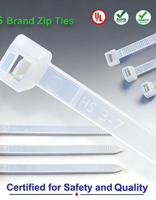 Load image into Gallery viewer, Long Zip Ties 12 Inch Clear Nylon Cable Ties 50 Lbs Tensile Strength Strong for Privacy Fence Outdoor,Electrical Plastic Tie Straps Weather Resistant 100 Pcs Natural White
