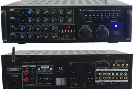 Dual Channel Bluetooth Mixing Amplifier - 2000W Rack Mount Karaoke Sound Mixer Audio Home Stereo Receiver Box System W/ RCA, USB, AUX - for Speaker, PA, Home Theater, Studio/Stage -  PMXAKB2000