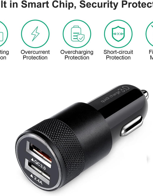 Load image into Gallery viewer, Fast Car Charger, Quick Charging 5.4A/30W Phone USB Adapter Rapid Plug 2 Port Cigarette Lighter Auto Charger Flush Compatible Samsung, Tablet, Iphone, Ipad, LG, Automobile
