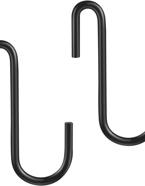Load image into Gallery viewer, 10 Pack Heavy Duty S Hooks Black S Shaped Hooks Hanging Hangers Hooks for Kitchen, Bathroom, Bedroom and Office: Pan, Pot, Coat, Bag, Plants(10 Pack/Black/Small)
