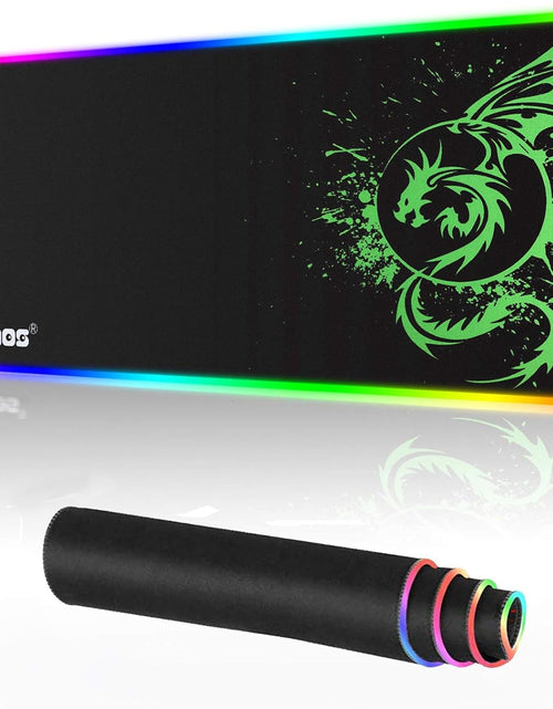 Load image into Gallery viewer, Large RGB Mouse Pad Anime Dragon Mouse Mat LED with 15 Lighting Modes for Gaming 31.5 X 12 Inch (Green)
